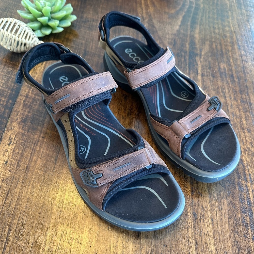 Ecco | Offroad Yucatan Sandals – Brown Leather Sport & Walking Sandals, Size 41